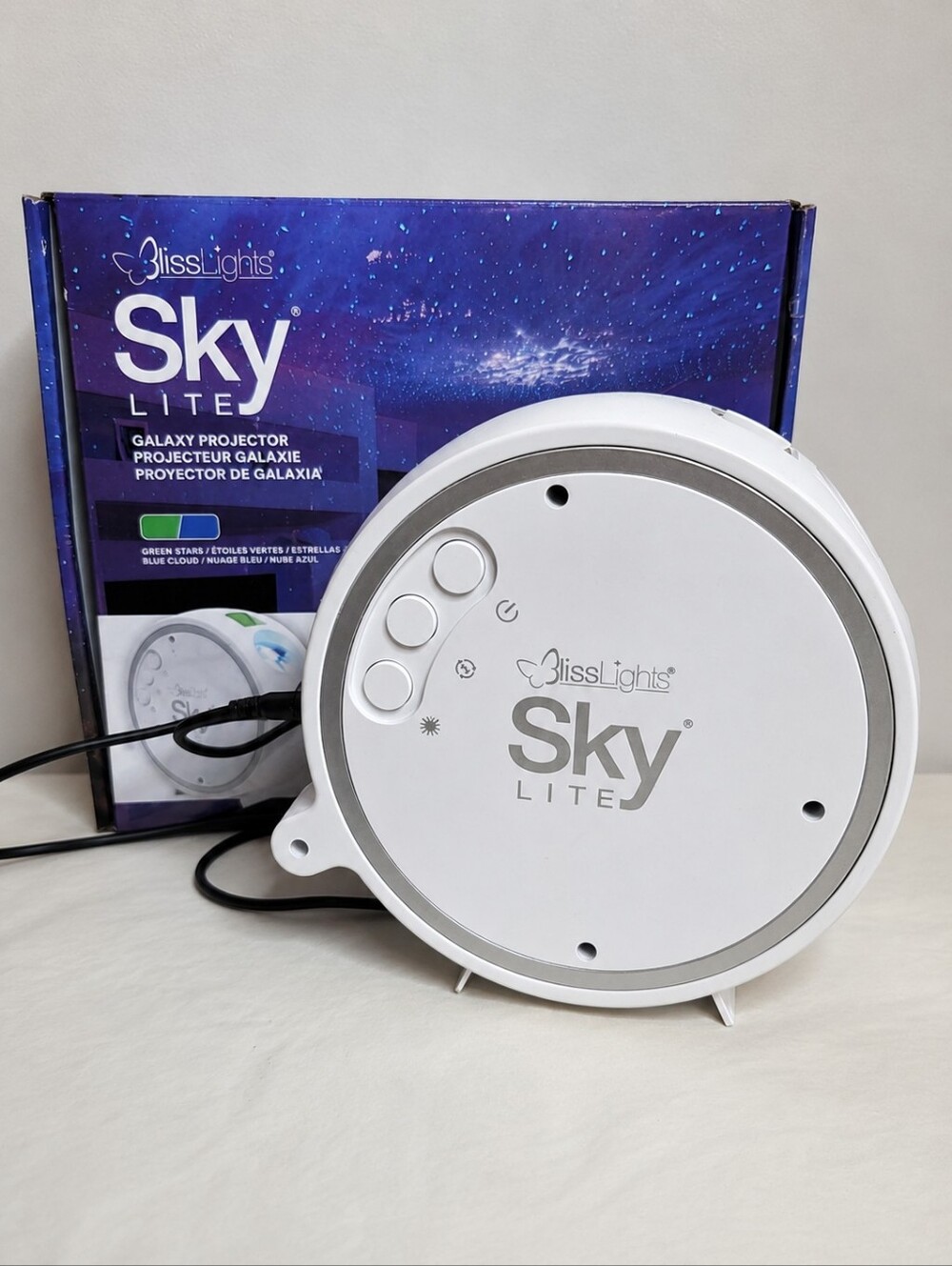 BlissLights Sky Lite Galaxy Projector Green Stars Blue Nebula w/ Box & Manual